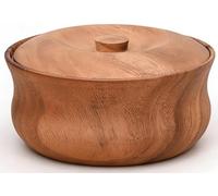 Bol para Servir De Madera De Acacia, Frutero, PráCtico Ensaladas, Verduras Y Frutas, Bol Individual para Ensalada(C/D16cm)