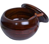 Bol para Servir De Madera De Acacia, Frutero, PráCtico Ensaladas, Verduras Y Frutas, Bol Individual para Ensalada(E/D19cm)