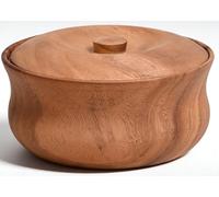Bol para Servir De Madera De Acacia, Frutero, PráCtico Ensaladas, Verduras Y Frutas, Bol Individual para Ensalada(C/D18cm)