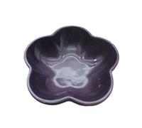 Bol pequeño para salsa Cuenco hondo de cerámica 5 pulgadas con diseño flores, color sólido, pequeño, for salsas, utensilios cocina for el hogar(Deep Purple)