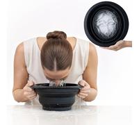 Bol plegable para baño de hielo facial con icetray integrado, terapia de hielo facial para alivio del acné, estimulación del nervio vago y encogimiento de poros.