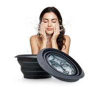 Bol plegable para baño de hielo facial con icetray integrado, terapia de hielo facial para alivio del acné, estimulación del nervio vago y encogimiento de poros.