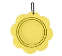 Bol Plegable para Mascotas, Cuenco portátil de Silicona Rosa, Plegable y Compacto - Ideal para Agua y Comida en Paseos, Camping y Viajes al Aire Libre para Perros y Gatos (Amarilla)