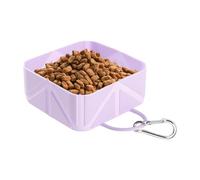 Bol Replegable Portátil Mascota (500ml) - Bebedero Perro Gato Viaje Plegable | Cuenco Silicona Plegable para Senderismo Acampada Viajeros, Dueños Mascotas, Dosificador Manual,