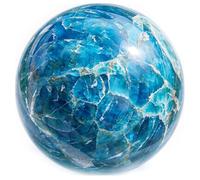 Bola apatita azul natural, esfera cristal, piedra curativa energética Reiki | Figura decorativa para el hogar, regalos amigos, amor próspero, pedestal de riqueza,meditación,espiritualidad,decoración