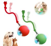 Bola Automática Interactiva, 2025 Nuevos Juguetes Interactivos de Pelota, Recargables, Activos, Gato, Perro, Mascota, Juguetes Interiores, Materiales Durables y Seguros (Verde+Rojo)