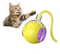 Bola automática para gatos - Juego recargable para animales domésticos, juguete bola inteligente de silicona para gatos con cuerda | para juegos en interiores enriquecimiento ejercicio y al aire libre