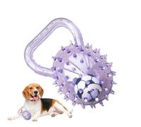 Bola chillona para perros - Pelota para mascotas con balón de fútbol en el interior | Juguetes interactivos de goma con punzones para perros con mango - Para informe y masticar en el interior