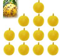 Bola Colgante Atrapamoscas - 10 Piezas, Trampa Pegajosa para Moscas y Frutas, 3.27 Pulgadas Cattador de Mosca Resistente al Agua Resistente al Sol con una Trampa para Colgar Adhesivo Práctico para