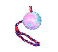 Bola con cuerda, goma natural ø 6/30 cm petróleo/naranja