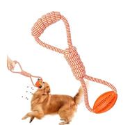 Bola con juguete para perros de cuerda, pelota en el juguete para perros de la cuerda | Rope Ball Dog Toys para masticadores agresivos - Diseño de fugas de alimentos Cadena de dispensador de alimentos