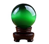 Bola Crystal Verde Adornos de Bola de Cristal Opal Opal Crystal Ball Transferencia de Regalos Optimización Natural Feng Shui Regalo + Base Bola de Cristal (Verde, 10 cm)