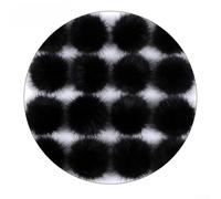 Bola de 8 cm realista para pompón de zorro para bricolaje, sombrero, zapatos, bolsa, llavero, accesorios de manualidades, paquete de 10 unidades, poliéster acrílico con banda de goma elástica (4)