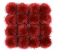 Bola de 8 cm realista para pompón de zorro para bricolaje, sombrero, zapatos, bolsa, llavero, accesorios de manualidades, paquete de 10 unidades, poliéster acrílico con banda de goma elástica (1)