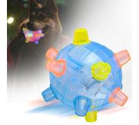 Bola de activación de salto, bola de perro iluminada con música, juguetes interactivos para perros, bola de rebote activa, pelota de salto automática con luz y música para interiores y exteriores