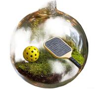 Bola de adorno de plástico para árbol de Navidad con iconografía de béisbol, golf, fútbol (pickleball)