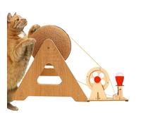 Bola de araña para gatos - Bola de sisal para garras - Juguete interactivo para gatito con manivela y luz LED integradas, antiaburrimiento, interior, exterior, hogar, salón, cumpleaños familiar