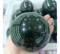 Bola de arena verde Natural for el hogar, bola de cristal verde, piedra Natural, bloque de cristal de hielo brasileño, agujero, decoración de desmagnetización de oficina (Size : 280-350g)
