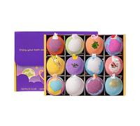 Bola de baño colorida para niños: 12 bombas de baño con tiburones y dinosaurios con brillo en la oscuridad en el interior, jabón perfumado natural hecho a mano para niños niños niñas