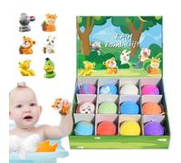 Bola de baño con Juguetes,Juego de 12 Unidades con de Animal | Sales de Baño - para niñas, niños, Regalo de cumpleaños o Familiar