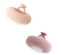 Bola de baño con ventosa de girasol súper suave, esponja de baño exfoliante, cepillo de limpieza con esponjas de ducha con ventosa for mujeres y hombres (Color : Purple+pink)
