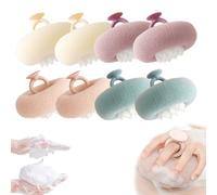 Bola de baño súper suave con ventosa de girasol, cepillo de limpieza de baño 2024, puf de malla de esponja 2 en 1, guantes de ducha, accesorios de baño exfoliantes para hombres y mujeres (colorido-8)