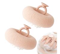 Bola de baño súper suave con ventosa de girasol, cepillo de limpieza de baño 2024, puf de malla de esponja 2 en 1, guantes de ducha, accesorios de baño exfoliantes para hombres y mujeres (albaricoque,