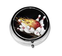 Bola de bolos, pastillero, pastillero cuadrado para bolsillo o monedero, pastillero pequeño, organizador de pastillas de viaje