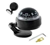 Bola de brújula para salpicadero de coche, 8 x 6 x 5,3 cm, brújula autoadhesiva de navegación ABS, indicador de dirección interior universal para coche, posicionamiento estable y fácil de pegar