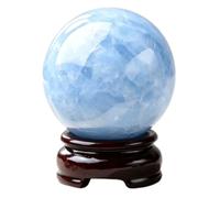 Bola de celestita azul natural,Esfera de cristal para sanación Reiki