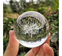 Bola de cristal 3D Equinoccio Estatuilla de flores Vidrio Esfera grabada con láser Pisapapeles Decoración de escritorio para el hogar Adornos Artesanía Regalos-60mm_only ball