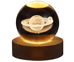 Bola de cristal 3D, luz nocturna, descolamp, sistema solar, decoración, ciencia, astronomía, universo, escritorio, regalo, espacio, decoración, Saturno