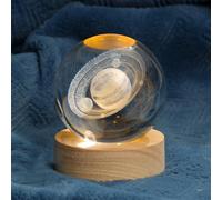 Bola de Cristal con Base de Madera - Espacio Galaxy, Fotografía, Adornos, Regalos - Bola de Cristal Luz Nocturna para Madre, Esposa, Marido, Niños