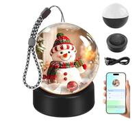 Bola de Cristal con WiFi, Esfera de Memoria for Fotos y Videos 3D, Adorno navideño con Forma de orbe de Memoria, Adorno de Bola de Cristal con Reproductor de Video, Reproductor(Black)