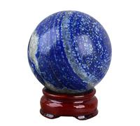 Bola de cristal cuarzo azul con soporte, esfera lapislázuli natural, piedra preciosa decorativa, 60~65 mm(50~55mm)