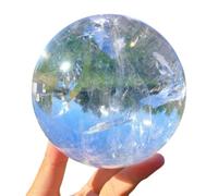 Bola de cristal cuarzo blanco natural transparente,adorno esfera cristal