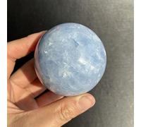 Bola de cristal de celestita azul natural decoración del hogar de cuarzo con base, 45 mm