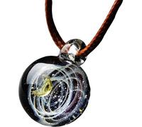 Bola de cristal de cielo estrellado cósmico - Colgante de ensueño, decoración celestial, adecuado como colgante - hilo dorado de una sola cuenta)