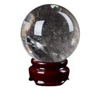 Bola de cristal de cuarzo transparente bruto, esfera cristal blanco natural