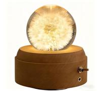 Bola de Cristal de Diente de León con Material Duro, luz LED Nocturna Giratoria y Melodía de "Feliz Cumpleaños", Ideal para Decorar el Dormitorio o Cumpleaños(8cm/3.1in)