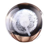 Bola de Cristal de Diente de León Grabada con Láser, Bola de Cristal Adivinacion, Ideal para el Hogar, la Oficina, la Meditación y Regalos(Multi-colored,2.4in/6cm)