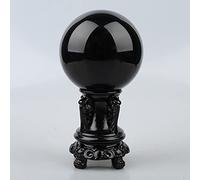 Bola De Cristal De Piedra De Obsidiana Natural Decoración Del Hogar Esfera Adivino Cristales Circulares Accesorios De Fotografía De Boda,bola Y Soporte,bola De 100 Mm De Diámetro