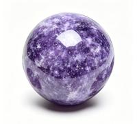 Bola de cristal de piedra natural, esfera de lepidolita morada, adorno