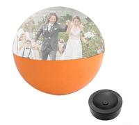 Bola de cristal de vídeo personalizada de 7 cm con indicador LED para fotos y vídeos, elegante recuerdo para cumpleaños, boda y aniversario, regalo decorativo en negro, blanco (naranja)