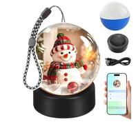 Bola de Cristal electrónica, Reproductor de vídeo y Fotos Digital con Bola de Cristal 3D, Reproductor de vídeo Memory Orb Compatible con WiFi, Regalo Creativo en 3D.(Blue)