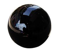 Bola de Cristal Esfera Natural, Bola de cristal de obsidiana Feng Shui con soporte giratorio de madera y bolsa negra en varios tamaños.(100mm)