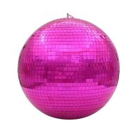Bola de cristal giratoria luces de escenario reflejo Ktv Bar Dj luz decoración de boda Disco luz Hotel bola de cristal colorida(Pink,Diameter 20cm 7.87in)