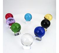 Bola de cristal k9 de 1 pieza, esfera mágica asiática rara con soporte libre, artesanía de vidrio de 80 mm para decoración-s80_red
