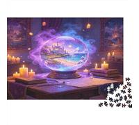 Bola de Cristal mágica Ciudad fantástica Puzzle de 1000 Piezas Puzzle para Adultos Escena Nocturna de ensueño Papel Relajante Interacción Familiar Regalo 52x38cm/1000pcs