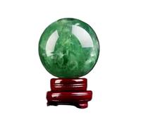 Bola de Cristal, Meditación 2 Uds Bola De Cristal Verde Fengshui Esfera Decorativa Soporte Decoración Del Hogar For La Oficina Escritorio,Pisapapeles(7cm)